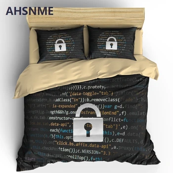 AHSNME Cumputer Code Printed Beding Set Program Duvet Cover Sets 2/3шт спално бельо Cutomized Bed Cover