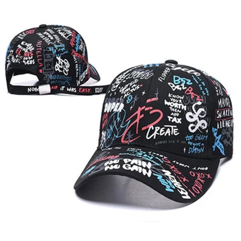 2020 new letter graffiti baseball cap hip hop peak hats summer travel shade caps tide men and women хип-хоп шапка hat casual