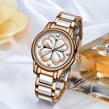 2020 New SUNKTA Top Brand Luxury Waterproof Women Fashion Watches Simple Ceramic Quartz Watch Women Dress Clock Relogio Feminino