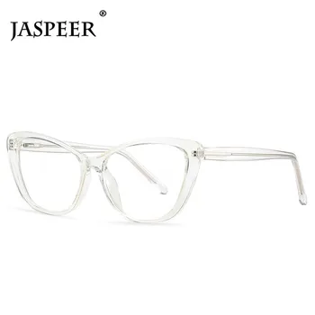 JASPEER TR90 Blue Light Blocking Eyeglasses Против Blue-Ray компютърни очила Cat Eye Glass модни очила, оптични рамки за очила
