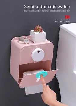 Краби тоалетна с монтиран на стената Водоустойчив притежателя на хартия баня ролка тава полк тоалетка тава Монтиране на стена баня притежателя тъкан