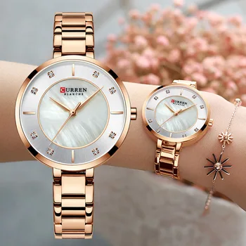 Curren Woman Watches Rose Gold Top Brand Luxury Watch Women кварцов водоустойчив дамски часовник Ladies Girls Watches Clock