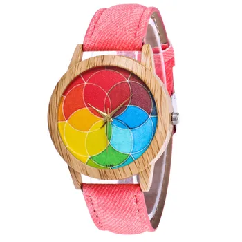 Дамски часовник гривна Кварцов ръчен часовник ретро Дъга дизайн ежедневни кожа дами рокля спортни часовници Relogio Feminino 533