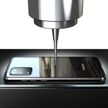 за Samsung Galaxy S20 Note 20 Ultra S20 Plus Case, луксозен магнитен адсорбционный задно закалено стъкло вграден магнитен метална броня