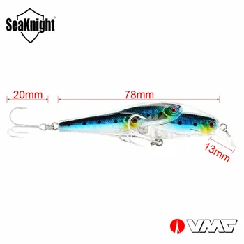 SeaKnight Minnow SK037 риболовна стръв 1бр 10.2 g 78mm 0-1.0 M плаващ твърда стръв 3D Fish Eyes куки VMC морска/пресноводная Риболов