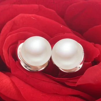 Обеци-карамфил от сребро 925 проба за жени АААА freshpearl обеци истински перли бижута от естествени перли подарък Pendientes