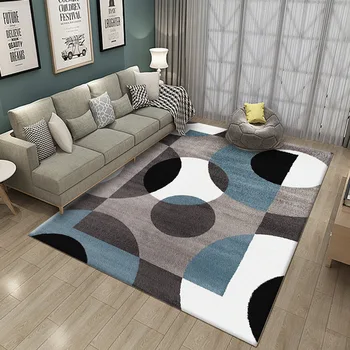 Nordic Retro Геометричен Stripe Printing Carpet For Living Room, Bedroom Anti-slip Floor Мат Fashion Kitc