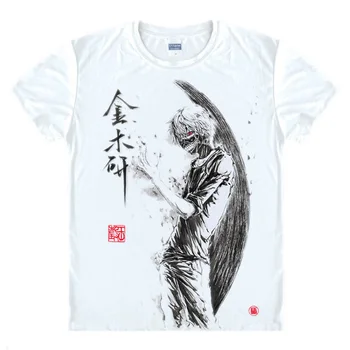 Аниме Константин Jaeger T-shirt Cartoon Print Ken Kaneki Tokyo Ghoul T Shirt Traditional Chinese Ink-wash Живопис Modern Ink and Wash