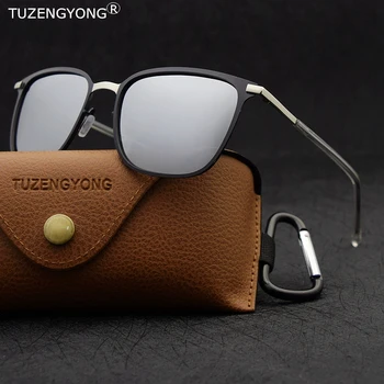 TUZENGYONG Brand NEW Fashion слънчеви очила мъжете поляризованная квадратна метална рамка мъжки слънчеви очила Риболов шофиране очила с UV400