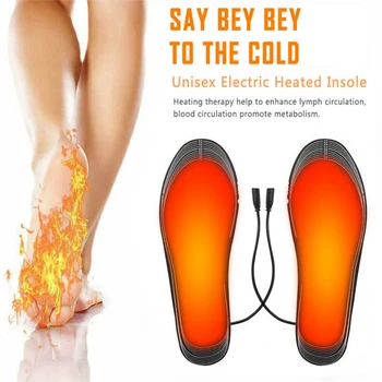 Електрически отопление стелки с топъл зима топло за краката USB вмъква обувки удобни меки купчина нарязани размер Спорт краката съкровище подложки