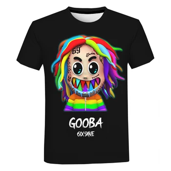 Gooba 6ix9ine Майк рапърът 6ix9ine 3D печат, тениски за Мъже, Жени мода ежедневни Harajuku е на улицата с къс ръкав хип-хоп тениска