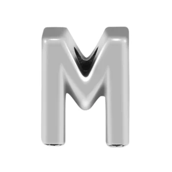 Letter L M N O P AlphabetBead Fits Woman Charm Bracelet & Choker Sterling Silver Jewelry Beads For Jewelry Making