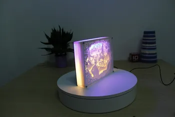 Хартия Светлина сянка дърворезба на хартия декоративна лампа настолна лампа 3D акрилни лампа Пепеляшка аниме лека нощ