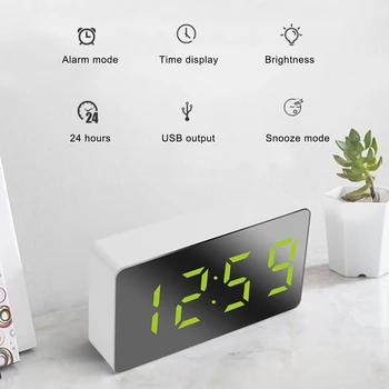 Led многофункционални slr цифров часовник будилник повторение показване на времето нощ LCD светлината на маса, тенис на USB 5v/няма батерии, аксесоари за дома