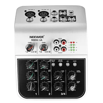 Neewer Mixing Console Compact Audio Sound 2-канален смесител за конденсаторного микрофон(NW02-1A) US/EU Plug