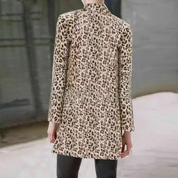 2019 ново луксозно дамско палто за жени палто топла зимна мода леопардовый принт Дамски палта яке Casaco дамски нова облекло