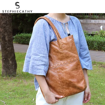 SC ретро естествена кожа чанта за жени луксозни мозайка дами естествена кожа крави чанти за рамо тъкани дизайн, големи чанти