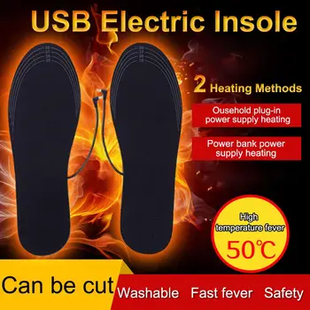 USB топъл обувки и стелки миещи може да отреже краката на топло подложки кръвообращението зима Ева еластично влакно 5V 2A чорап мат 35-40