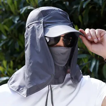 Лятото на 2019 защитно Шапеу Feminino врата покриване на ухото на клапата на UV-защита на Мъже, Жени шапки на Слънцето