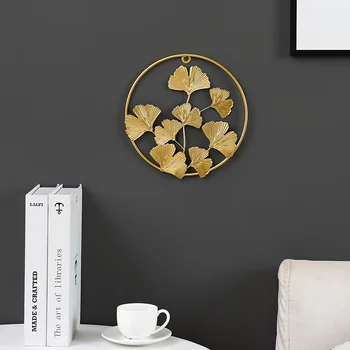 Nordic Light Luxury Желязо Art Metal Wall Hanging Room Decoration Wall Decor Ornaments Crafts Leaf For Home Decoration Accessories