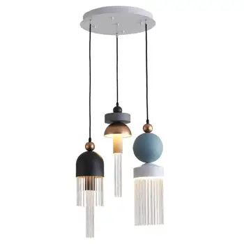 Nordic LED стъкло блясък окачен лампа светлини романтични висящи лампи Осветление от полилей модерен ресторант осветителни тела