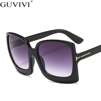 Стари квадратни слънчеви очила за Жени на луксозна марка мода писмо T Oversizrd слънчеви очила ретро нюанси UV400 Oculos мъжки слънчеви очила