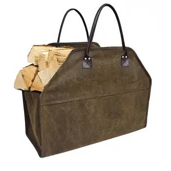 Суперразмерный чанта дърва за огрев голям капацитет войлочный дървена чанта платно чанта за съхранение на дневника къмпинг открит притежателя Carry #SW