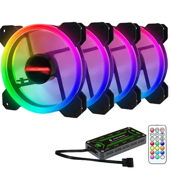Pro компютър PC Case RGB fan настройте LED скорост на вентилатора 120 мм дистанционно тихи охлаждане на компютър Cooler Case RGB фенове
