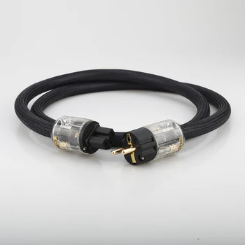 Високо качество на Audiocrast P102+DW18 Hi End Schuko hifi захранващ кабел за въртящия се плот КПР стерео аудио високоговорители, усилвател