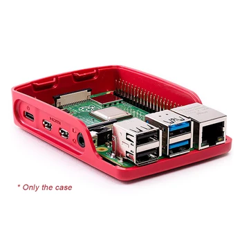 Официален Raspberry Pi 4 Model B 4b червено-бял ABS защитен калъф за лесно свързване Raspberry Pi 4B