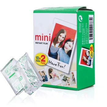 Fujifilm Instax Mini White Film Edge 20 листа/опаковки фотохартии за Fuji Instax mini 8/7 s/25/50/90 с пакет Безплатна доставка