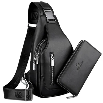 нови независимата мъжки ежедневни рамото изкуствена кожа Crossbody чанта за пътуване на гърдите пакет чанта в насипно състояние, най-високо качество