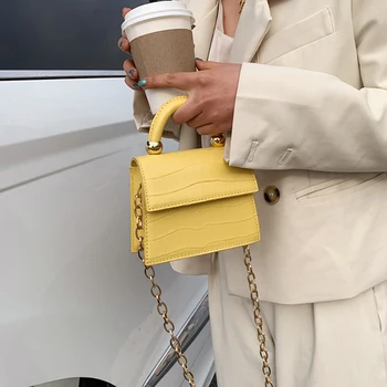 Камък патент мини Crossbody чанта за жени 2020 малка чанта малка чанта изкуствена кожа Ръчна чанта дамски дизайнерски вечерни чанти