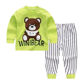 2020 New Baby Kids пижами и комплекти от памук дълги пижами риза+панталон момиче облекло есен 2 елемента пижами костюм деца пижами плат