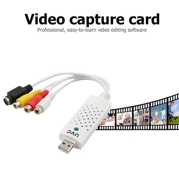 ALLOYSEED Portable USB 2.0 Audio Video Capture Card VHS to DVD Adapter Video Capture Converte за Win/10/8/7 Mac IOS