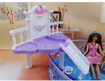 оригинален басейн за Барби принцеса басейн 1/6 bjd кукла плува аксесоари комплект годишна кукла мебели за дома играчки в подарък