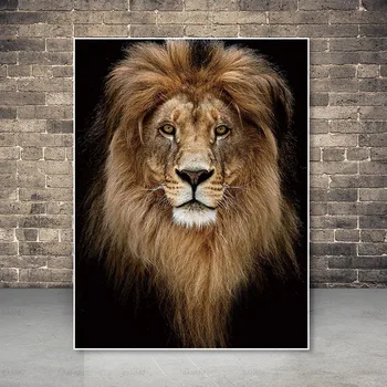 Платно за Живопис стенно изкуство печат животното лъв картина хол художествена украса тигър плакат отпечатва плакат без рамка елен живопис