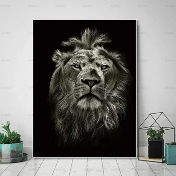 Платно за Живопис стенно изкуство печат животното лъв картина хол художествена украса тигър плакат отпечатва плакат без рамка елен живопис