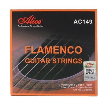 Alice AC149 Flamenco Guitar Strings Crystal Nylon & Carbon, Треска обхваща медна намотката,Антиржавейное покритие