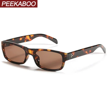 Peekaboo леопард черно правоъгълни слънчеви очила за жени цветове на дамски ретро слънчеви очила за мъже uv400 2021 лято гореща разпродажба