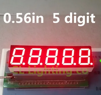 5 бита цифрова тръби led дисплей 7 сегмент червен 0,56 инча едро общ катод 0,56