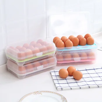 15Grid яйце тава притежателя кутия за съхранение пластмаса хладилник яйца кутии калъф контейнер организатор на Бен с капак яйце кутия с кухненски инструмент