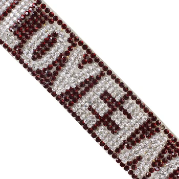 10 ярда Crystal любов мотив гореща определяне на кристали iron на етикети ribbon Лентата за дрехи чанти, обувки, украсени с шевни T2665