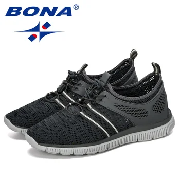 BONA 2019 нова мода красовки мъжки Ежедневни обувки, мъжки маратонки лека дишащи обувки за Тенис Masculino Adulto удобна
