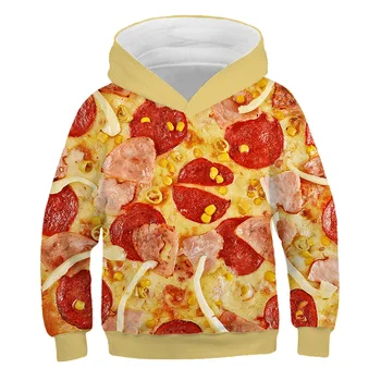 3D печат Harajuku момче/момиче мода ежедневни hoody деца унисекс градинска облекло пуловер деца пица дизайн hoody смешно качулки