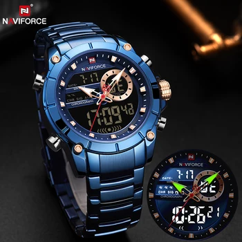 NAVIFORCE Top Brand мъжки часовници мода кварцови часовници мъжки военен спорт цифрови хронограф часовник часовник Relogio Masculino
