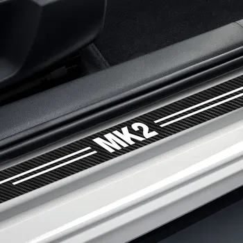 4шт автомобилна врата изтощение защитен праг етикети за Ford Focus MK1 MK2 MK3 MK4 2 3 1 4 автоаксесоари въглеродни влакна етикети