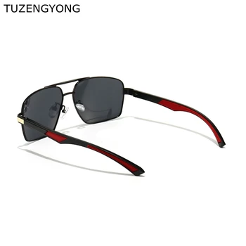 TUZENGYONG 2021 нови алуминиеви мъжки слънчеви очила поляризирани лещи корпоративна дизайн храмове слънчеви очила с огледално покритие очила очила