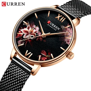 Нови дамски часовник CURREN мрежа от неръждаема стомана Кварцов ръчен часовник ежедневни женски Чар часовници за жени relogios feminino за подарък