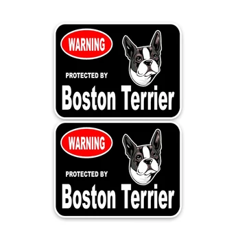 Смешно 2x Бостън териер куче пазач броня прозореца на колата стикер стикер PVC 15см х 12 сантиметра
